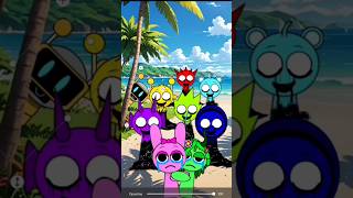 POV Incredibox Sprunki get Corruption @ Beach  #shorts #all