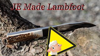 §42a konformes Slipjoint in 'Edel':: JE Made Lambfoot, Titanmesser mit Hirschhorn, ein Review