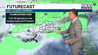 Nice on Sunday; Rain and possible storms on Thanksgiving