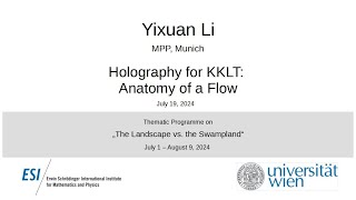 Yixuan Li - Holography for KKLT: Anatomy of a Flow