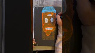 Daily Faces Challenge: Day 163/365 - Acrylic & Posca Pen Painting | Sketchbook Art Timelapse #shorts