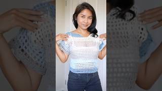 Easy crochet mesh top full tutorial  on my channel. #crochet #crochettop