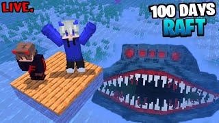 I am Surviving 100 DAYS ON A RAFT in Minecraft ( HINDI ) LIVE STREAM!