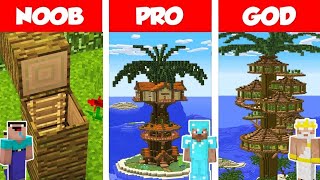 Minecraft NOOB vs PRO vs GOD: Jungle Tree House Build