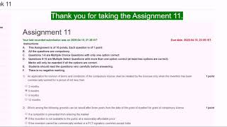 Week 11 Assignment Solution for Patent Law for Engineers and Scientists