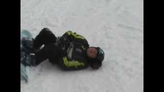 Matt and Katie Snowboarding Wipe Out