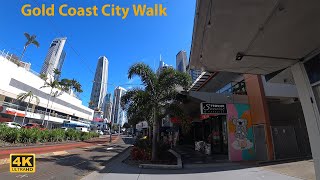 [4K] Gold Coast City Walk | Head Mounted Camera | Surfers Paradise| Australia