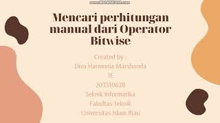 Mencari Perhitungan Manual dari Operator Bitwise