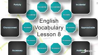 English Vocabulary - Lesson 8 | Accessory, Acclimatize, Accidental, Accessible, Accident | Synonyms