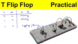 T flip flop in digital electronics CD4027 Practical