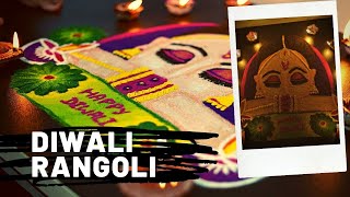 Lakshmi Pujan Special lady with diya Rangoli with steps | women face diwali rangoli