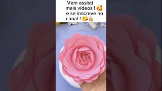 Rosa de papel fácil e linda #dicas #artesanato #shortsyoutube #artesanatodepapel #viral