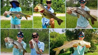 Spillway Snook Fishing: Freshwater Snook double up + 8lb bass.