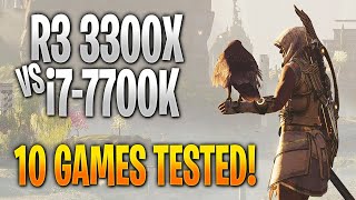 Ryzen 3 3300X vs Intel i7-7700K | 10 Game Benchmark Test and Gameplay