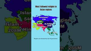 Most followed religion in Asian regions