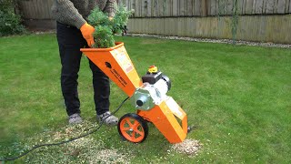 3-in-1 Compact Electric Wood Chipper, Garden Shredder, and Mulcher - Forest Master FM4DDE-MUL