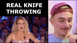 Magician REACTS to BLINDFOLDED Knife Throwing Magic