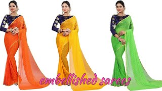 💞 fancy sarees collection💞 latest embellished sarees online shopping 💞 trendy sarees collection 💞52