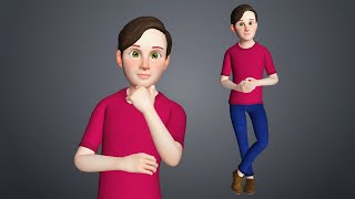 3D Cartoon Man Rigged Character for Maya Unity iClone Etc Model - Father Dad Uncle Boss