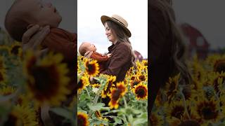 New Beginnings: Mama, Newborn, and a Sea of Radiant Sunflowers 🌻👶 #baby #mama