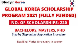 Study Free in Korea Global Scholarship 2021|| No IELTS fully funded scholarship