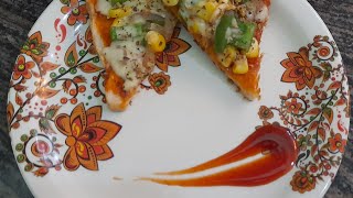 Bread Pizza on tawa with instant Pizza Sauce