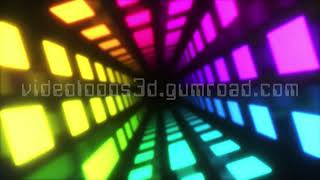 VJ LOOP 37 - Square Tunnel & Lights - Animated Background & Live Wallpaper - 4K