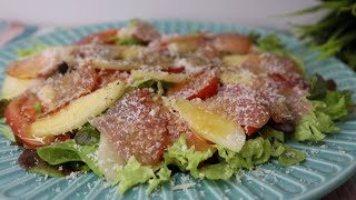 Салат с мясом и грушей . Красивый и вкусный новогодний салат / Salad with meat and pear Eng sub