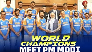 TEAM INDIA MEET PM MODI 🇮🇳🇮🇳🏆🏆 #rohitsharma #viratkohli #narendramodi #cricket #t20champions #viral