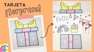 Cómo hacer un DIBUJO SORPRESA - TARJETA súper FÁCIL para regalar ♥