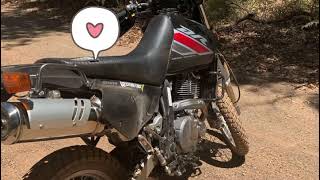 Suzuki DR650 first dirt road ride with my wife on a Yamaha XT250.