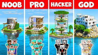 Minecraft NOOB vs PRO: FAMILY MODERN ISLAND BUILD CHALLENGE