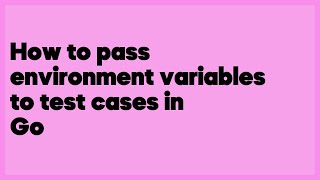 How to pass environment variables to test cases in Go  (2 answers)