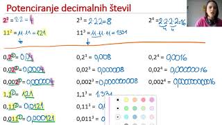 Potenciranje DECIMALNIH števil