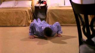 Chandler Bing doing push ups