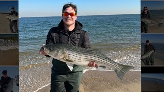 Close call #surffishing #stripedbassfishing #beachfishing #fishing