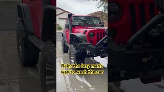 Me: I will wash the Jeep. Her: When!?!?!? Me: When it rains.  #jeeplife #jeepreparation