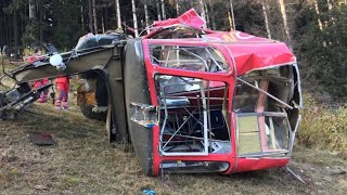 V Liberci spadla kabina lanovky na Ještěd ll Cable car fell down in Liberec, Czechia