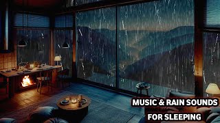 Relaxing Rain Sounds & Fireplace Ambience | Mountain View Nigh