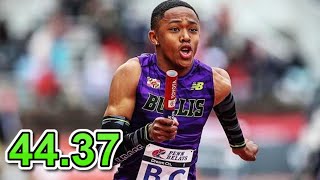 16yr Old Quincey Wilson Record Breaking 400m! (44.37)