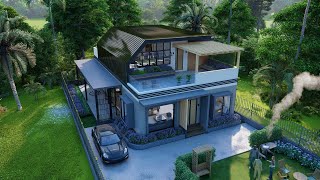 Iconic Design #35 ,32'x 52'  3 Bedroom Two Storey House Design,