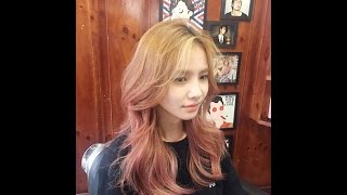 그라데이션을 이용한 알루리아핑크컬러 염색 / Pink Color Dyeing Using Gradation Woman Hairdresser