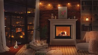 Cozy Cabin Ambience | Rain & Fireplace Sounds at Night