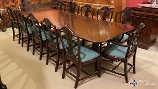 Vintage 12ft Dining Table & Set 12 dining chairs