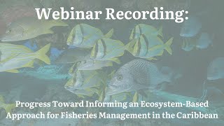 Webinar Recording: Progress Toward Informing an Ecosystem-Based Approach for Fisheries Management