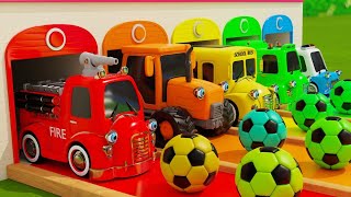 Colorful Car Garage Adventure with Nursery Rhymes | Kids Learn Colors