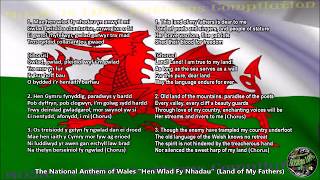 Wales National Anthem with music orchestra, vocal chorale, and lyrics Welsh w/English Translation