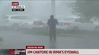 Weatherman's Microphone Blows Away in Hurrican Irma