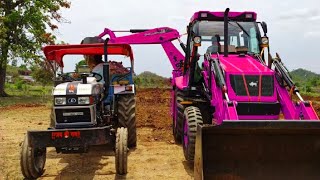 JCB 3dx Backhoe Loading Mud in Mahindra 475 JCB Miti khudai JCB Paipline work video #jcb #jcbvideo