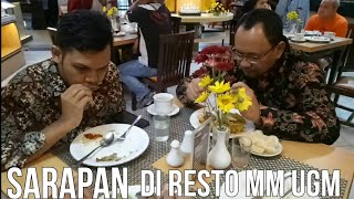 Sarapan hari ke dua di resto Hotel MM UGM Yogyakarta.